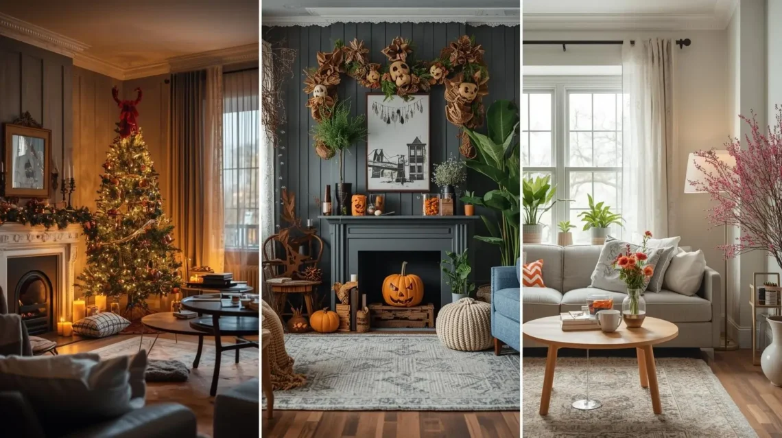 Decoración estacional en el hogar: Navidad, otoño y primavera en un mismo espacio