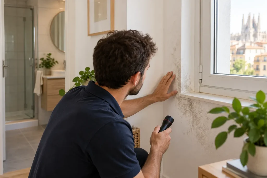 Revisa paredes, ventanas y zonas húmedas del apartamento para detectar a tiempo señales de humedad y evitar que el problema empeore.