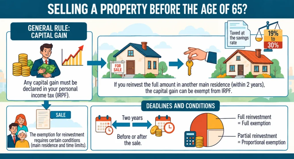 How is selling a property before 65 years
