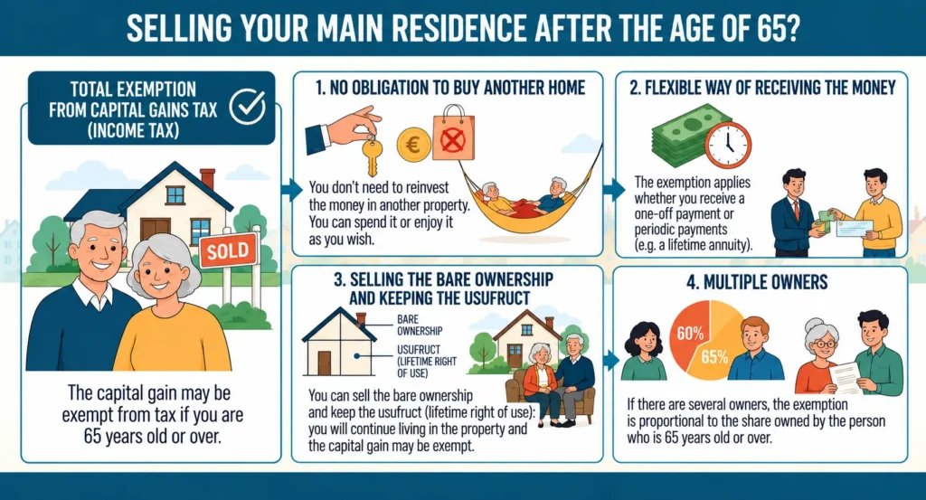 Selling residence after 65 years old