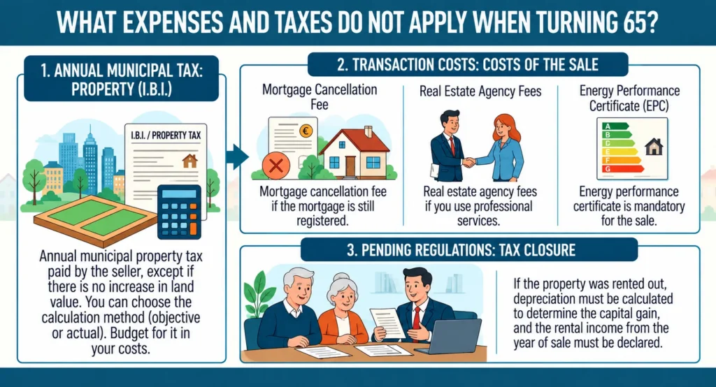 Which taxes and costs do not disappear after 65 years