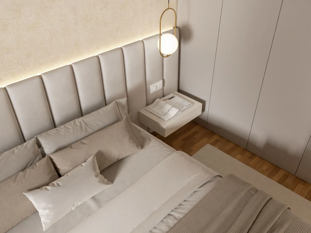 Habitación despejada y ordenada